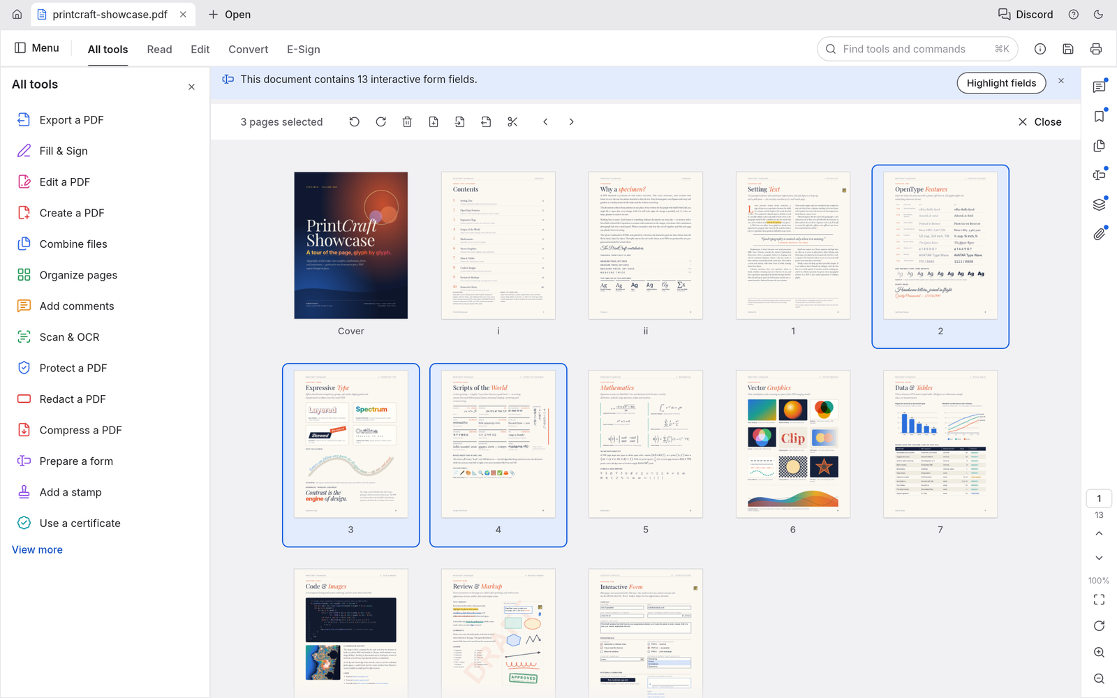 PdfCraft organize pages visually interface